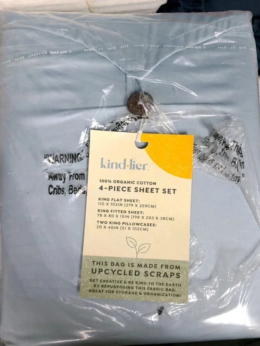 Kind•Lier 4 Piece Sheet Set (king) 100% Organic Cotton - Sky Blue